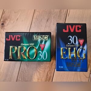 2 Brand new JVC VHSC camcorder tapes (EHG Hi-Fi & TC-30 Pro)